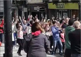  ??  ?? The scene on O’Connell Street, Sligo last Sunday morning.