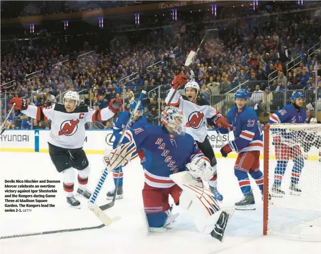 Hamilton scores in OT, Devils beat Rangers 2-1 in Game 3