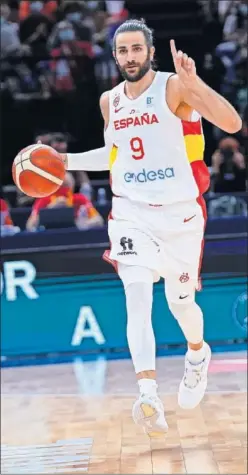  ??  ?? Ricky Rubio avanza en un partido de la preparació­n para los Juegos.