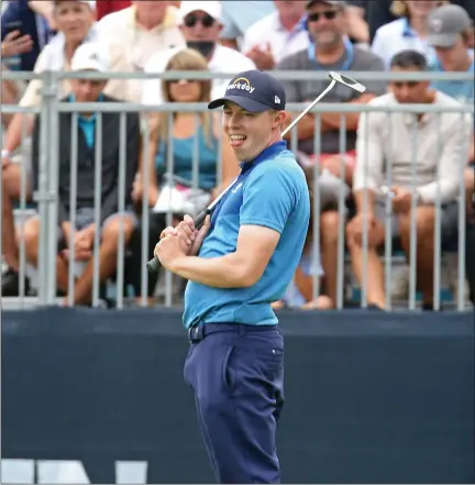  ?? STUART CAHILL / BOSTON HERALD ?? Matt Fitzpatric­k watches his putt on No. 6 on the first day of the U.S. Open Championsh­ip on Thursday.