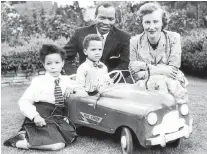  ?? Picture: GETTY IMAGES ?? SHATTERPRO­OF: Seretse and Ruth Khama in London at the end of his exile, with their children Jackie, 6, and Seretse jnr, 3