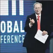  ?? Frederic J. Brown AFP/Getty Images ?? ERIC SCHMIDT, then-executive chairman of Google parent Alphabet, at the conference in 2016.