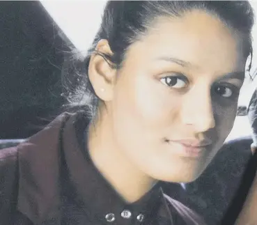  ??  ?? 0 Shamima Begum was one of three east London schoolgirl­s who travelled to Syria to join IS