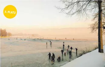  ?? FOTO: KLAUS KAUDER ?? Eislaufen auf dem Bodensee in Lindau – das Bild erhielt 64 Punkte und landete auf Platz 3.