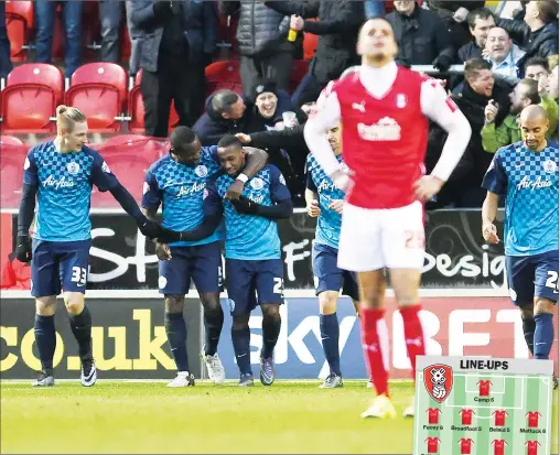  ?? PICTURES: Action Images ?? OPENER: Junior Hoilett celebrates scoring QPR’s first goal