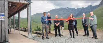  ?? Photograph: Andrew Woodhouse, Skye Commercial Photograph­y. ?? Kate Forbes opens the new 140-space car park and toilets at the Fairy Pools, Glenbrittl­e, Skye.