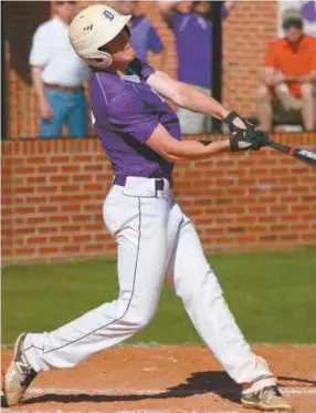  ??  ?? Darlington’s Burton Dulaney hits a home run in the bottom of the ninth inning Saturday at Darlington to lift the Tigers to a 1-0 win against the Devils. Dulaney’s homer was the only hit of the game for the Tigers.