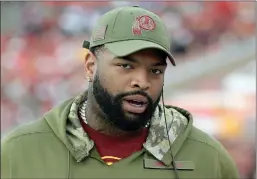  ?? TNS ?? FILE - In this Nov. 11, 2018, file photo, Washington Redskins offensive tackletren­t Williams stands on the sideline during the second half of an NFL football game against thetampa Bay Buccaneers.