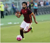  ??  ?? Mohamed Salah, attaccante egiziano della Roma.