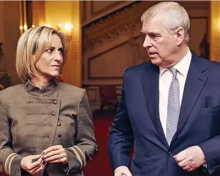  ??  ?? Disastrous: Andrew with Emily Maitlis, who interviewe­d him for Newsnight