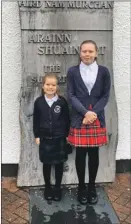  ??  ?? Sisters Kara and Layla MacIntyre from Coisir Og Loch Alainn. Layla was second and third in her two singing competitio­ns and Kara, in her first Mòd, was first in solo singing learners 5-6 years. Kara also won two trophies – The Kate Stewart Memorial Cup...