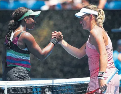  ?? CAMERON SPENCER GETTY IMAGES ?? Sloane Stephens beat Timea Babos 6-3, 6-1 on Wednesday. Stephens will play No. 31-seeded Petra Martic in the fourth round.