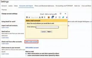  ?? ?? On your secondary account, the “Check mail from other accounts” setting lets you grab all mail from your main account.