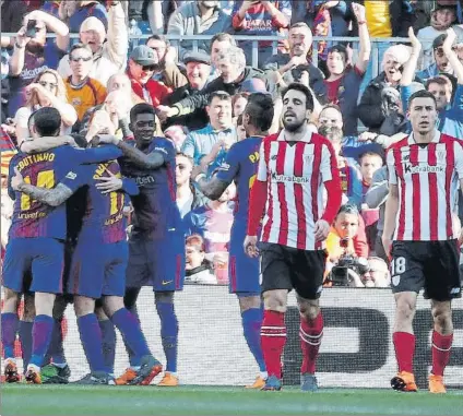  ?? FOTO: PEP MORATA ?? Catorce derrotas seguidas En la temporada pasada, la visita del Athletic al Camp Nou se saldó con un 2-0 a favor del Barcelona