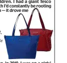  ??  ?? handy: Zoe bag in Cobalt, £47, and annabelle in Berry, £50, mia tui.com