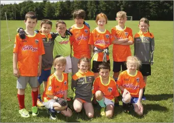  ??  ?? Stars of the future in Aughrim GAA Club enjoying the fun and games of the club’s Cúl Camp last week.