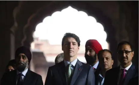  ?? SEAN KILPATRICK/THE CANADIAN PRESS ?? Justin Trudeau is not the first to use trips abroad, including to India, to shore up selected support at home, writes Chantal Hébert.
