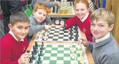  ?? Picture: Simon Hildrew FM4660583 ?? Ben Andrews, 10, Tom Haller, 10, Neve Connor, 11, and Felix Jenkins, 10, at the tournament