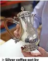  ??  ?? Silver coffee pot by James Strang of Exeter, sold at £2,200