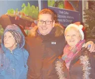  ??  ?? Community spirit Chis Watson with longest standing resident Mary Jamieson and foster carer Irene Smith