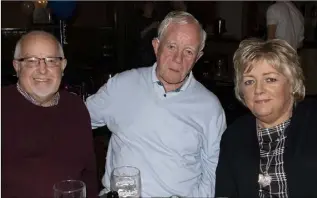  ??  ?? Club chairman Brendan Benson with Seamus Mooney and Mary Kavanagh.