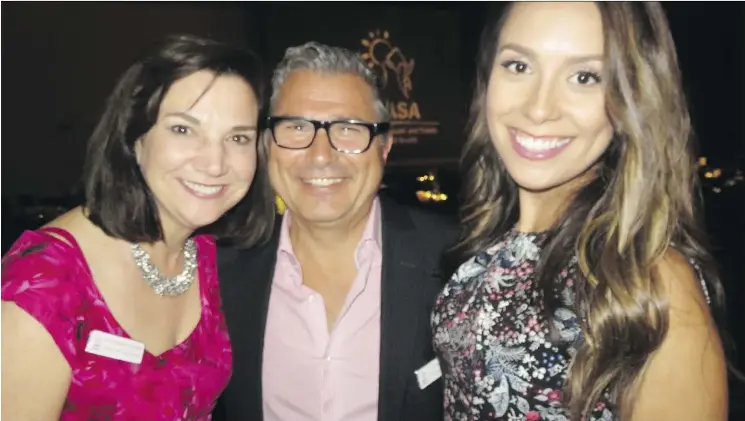  ?? NICK LEES ?? Teresa and George Cantalini, left, with singer-songwriter Samantha Schulz at the CASA Carnival which raised $705,000 to complete the $7-million capital campaign for the new CASA Centre. The Cantalinis have donated more than $700,000 to the campaign and...