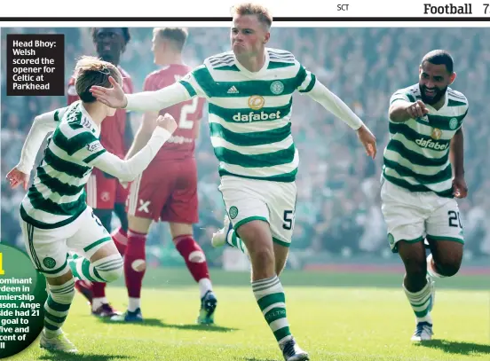  ?? ?? Head Bhoy: Welsh scored the opener for Celtic at Parkhead