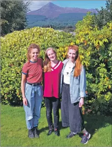  ??  ?? Drama students from Royal Conservato­ire Scotland; Alice Masters, Sharon MacKay and Rebecca Wilkie.