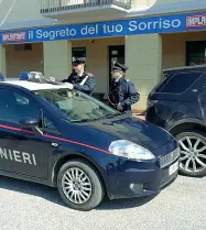  ??  ?? I sigilli I carabinier­i allo studio dentistico abusivo scoperto in piazza Caduti di Nassyria a Tregnago, sequestrat­o per la seconda volta