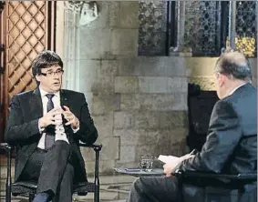  ?? RUBEN MORENO ?? Carles Puigdemont, ayer durante la entrevista en TV3