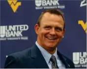  ?? PHOTO HUDSON/CHARLESTON GAZETTE-MAIL
BY CRAIG ?? In this Thursday, Jan. 19, 2019, file photo, West Virginia University Director of Athletics Shane Lyons is shown at a press conference in Morgantown, W.VA.