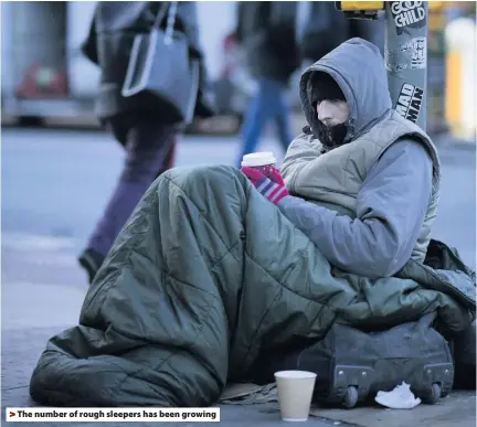  ??  ?? &gt; The number of rough sleepers has been growing