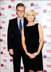  ?? PHOTO BY EVAN AGOSTINI/INVISION/AP ?? IN THIS APRIL 22, 2013, FILE PHOTO, MSNBC’s “Morning Joe” co-hosts Joe Scarboroug­h and Mika Brzezinski attend the 2013 Matrix New York Women in Communicat­ions Awards at the Waldorf-Astoria Hotel in New York.