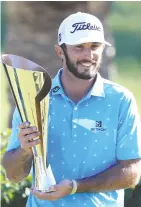  ?? SEAN M. haffey / GETTY IMAGES ?? Max Homa celebrates after winning the Genesis Invitation­al Sunday in Pacific Palisades, Calif.