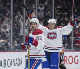  ?? Darryl Dyck, The Canadian Press ?? Artturi Lehkonen, left, was one of two forwards acquired by the Avalanche prior to Monday’s NHL trade deadline. The other was Andre Cogliano from San Jose.