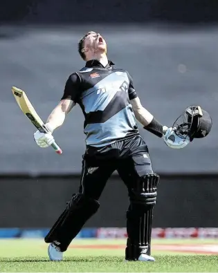  ?? IMAGES/ MARK KOLBE Picture: GETTY ?? WHAT A BOYKIE: Glenn Phillips, now of New Zealand, celebrates his century during the ICC Men’s T20 World Cup match against Sri Lanka at the Sydney cricket ground on Saturday. The rising star left South African shores when he was five years old.
