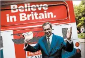  ?? JACK TAYLOR/GETTY ?? Former Independen­ce Party leader Nigel Farage is in favor of scrapping the so-called Chequers Brexit plan.