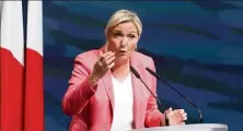  ?? (Photo Philippe Arnassan) ?? Marine Le Pen a invité les Français à « se réveiller » et à ne pas considérer l’insécurité comme une fatalité.