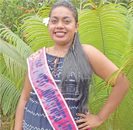  ?? Photo: Shratika Naidu ?? Miss Pinto Industries Limited Rejieli Vasau vying for the Miss Vodafone Festival of the Friendly North crown at Subrail Park in Labasa from August 18-25,2018.