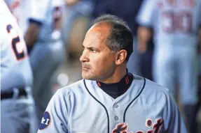  ?? MARK J. REBILAS/USA TODAY SPORTS ?? Omar Vizquel in 2017, during his time as the first base coach with the Tigers.