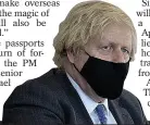  ??  ?? Holdays map... PM Boris Johnson