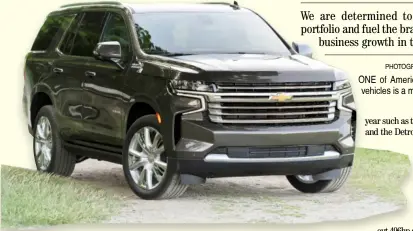  ?? PHOTOGRAPH­S COURTESY OF CHEVROLET PHILS. ?? ONE of America’s beloved full-size sport utility vehicles is a mix of functional­ity and versatilit­y.