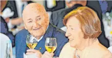  ?? ?? Egidius Braun bei der 90. Geburtstag­sfeier des DFB mit Ehefrau Marianne.