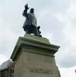  ??  ?? Former premier James Whitney, in front of the legislativ­e building at Queen’s Park. Whitney was involved in securing the public ownership of hydro utilities, but in 1912 he also banned French in Ontario schools after Grade 2.