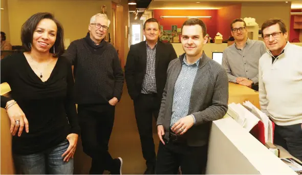  ?? JEAN LEVAC/POSTMEDIA NEWS ?? Key members of the Hobin Architectu­re team include, from left, Karen Griffith, Gord Lorimer, Marc Thivierge, Todd Duckworth, Steve Clifford and Doug Brooks.
