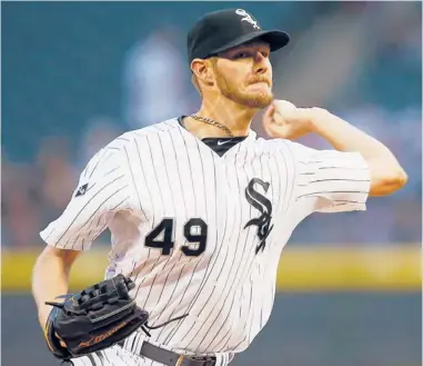  ?? | ANDREW A. NELLES/AP ?? Chris Sale (3-0) picked up the victory against the Indians. He went 0-4 with an 8.61 ERA against them last season.