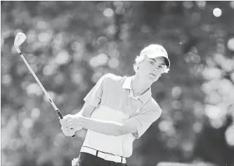  ?? PETER LEE WATERLOO REGION RECORD ?? Bennett Ruby practises at Westmount Golf and Country Club in Kitchener on Monday. Waterloo’s Ruby is one step away from qualifying for the RBC Canadian Open.