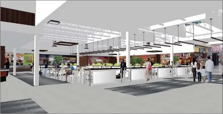  ?? Special to The Herald ?? This is an artist's rendering of the renovated food court for Cherry Lane Shopping Centre was provided by Abbarch, the architectu­ral firm.