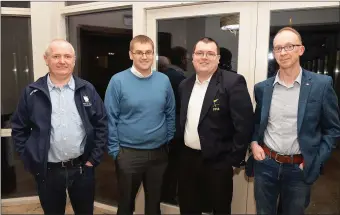  ??  ?? Attending the KCC Sports awards function at the Rose Hotel on Friday night, from left Sean Kelly, Killarney, (Damien Fleming, Killarney, winner of the National Senior Stroke champion, Irish Open winner, and Pitch and Putt), Jason O’Connor, Killarney, Sec Co Board and David Hobbert, Tralee, Co Board chairman Pitch &amp; Putt. Photo: John Cleary.