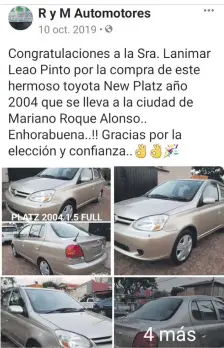  ??  ?? Publicació­n en Facebook sobre la venta del coche que aparecería quemado en la zona del Puente Remanso.